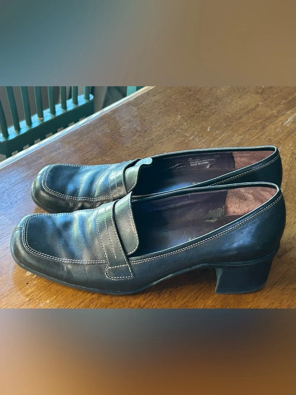 Aerosoles Sea Chore Vintage Women's Square-Toe Loafer-Style Pump Block Heel Sz 8